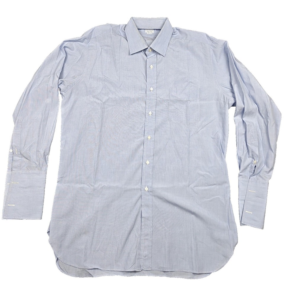 Vintage Sulka Dress Shirt Mens XL Blue Check Regular Fit Long Sleeve Cotton